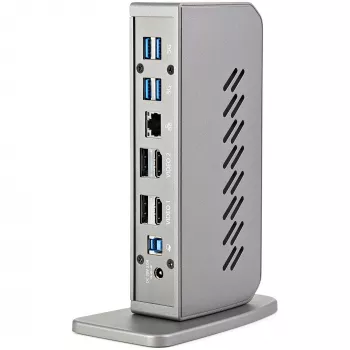 StarTech.com USB-C USB-A Dock - Hibridinė universali USB 3.0 stotelė, skirta USB-C arba USB-A nešiojamiesiems kompiuteriams - dvigubas monitorius 4K 60Hz HDMI/DisplayPort - 6x USB-A, GbE - USB 3.1 Gen 1 - Windows/Mac