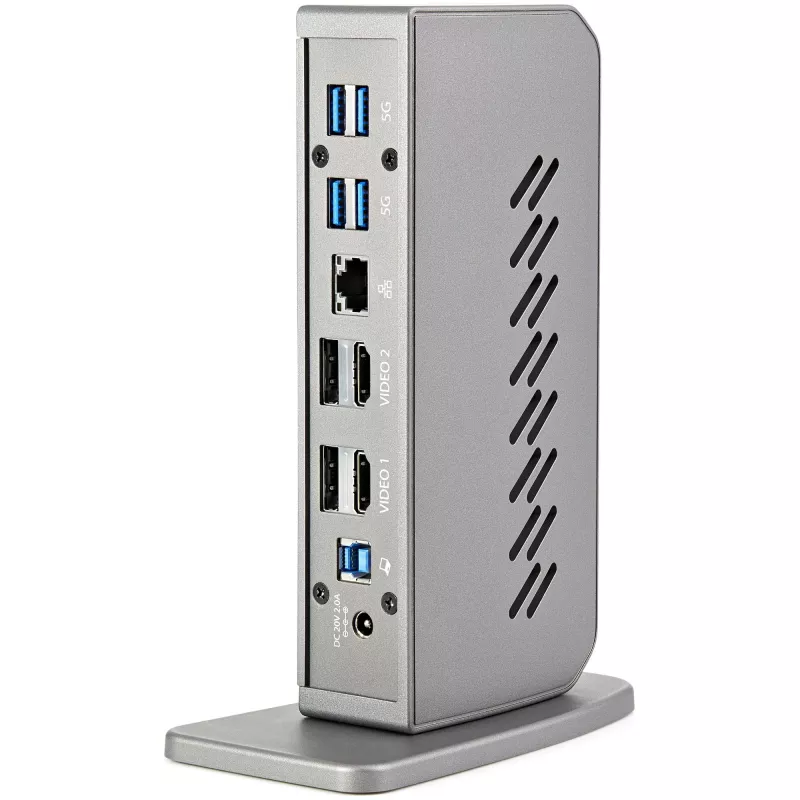 StarTech.com USB-C USB-A Dock - Hibridinė universali USB 3.0 stotelė, skirta USB-C arba USB-A nešiojamiesiems kompiuteriams - dvigubas monitorius 4K 60Hz HDMI/DisplayPort - 6x USB-A, GbE - USB 3.1 Gen 1 - Windows/Mac