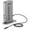 StarTech.com USB-C USB-A Dock - Hibridinė universali USB 3.0 stotelė, skirta USB-C arba USB-A nešiojamiesiems kompiuteriams - dvigubas monitorius 4K 60Hz HDMI/DisplayPort - 6x USB-A, GbE - USB 3.1 Gen 1 - Windows/Mac