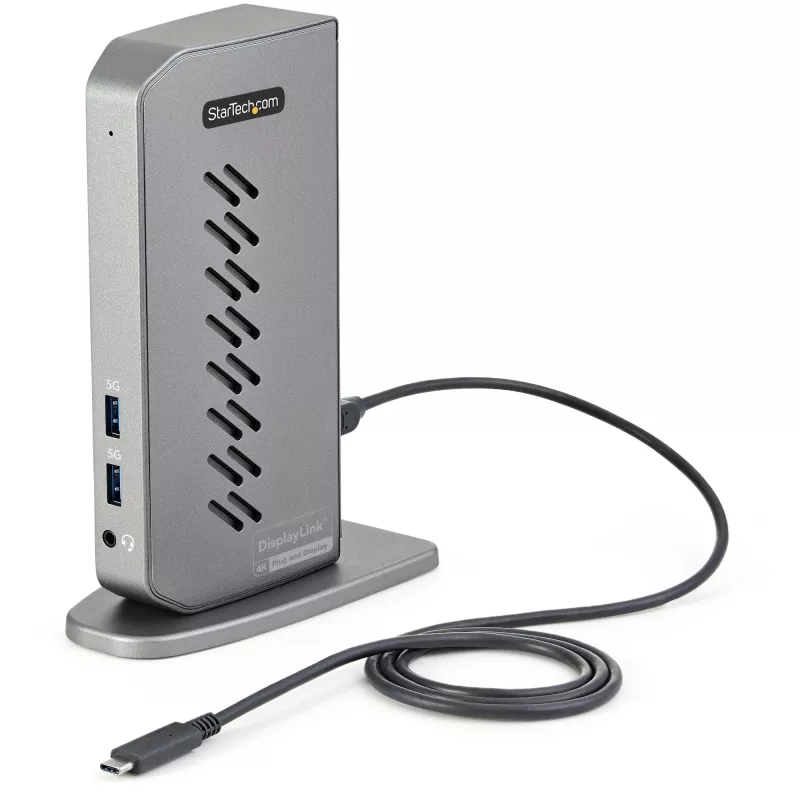 StarTech.com USB-C USB-A Dock - Hibridinė universali USB 3.0 stotelė, skirta USB-C arba USB-A nešiojamiesiems kompiuteriams - dvigubas monitorius 4K 60Hz HDMI/DisplayPort - 6x USB-A, GbE - USB 3.1 Gen 1 - Windows/Mac