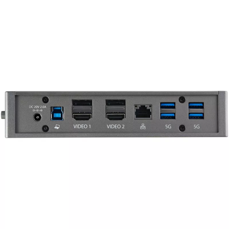 StarTech.com USB-C USB-A Dock - Hibridinė universali USB 3.0 stotelė, skirta USB-C arba USB-A nešiojamiesiems kompiuteriams - dvigubas monitorius 4K 60Hz HDMI/DisplayPort - 6x USB-A, GbE - USB 3.1 Gen 1 - Windows/Mac