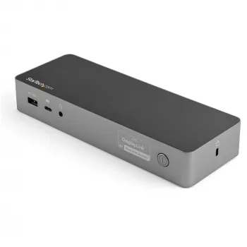 StarTech.com Universali nešiojamojo kompiuterio dokų stotelė, hibridinė USB-C ir USB-A, dviguba 4K DP ir HDMI, 100W PD, Mac / Windows / Chrome OS, 4x USB 5Gbps šakotuvas, GbE