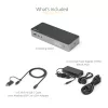 StarTech.com Universali nešiojamojo kompiuterio dokų stotelė, hibridinė USB-C ir USB-A, dviguba 4K DP ir HDMI, 100W PD, Mac / Windows / Chrome OS, 4x USB 5Gbps šakotuvas, GbE
