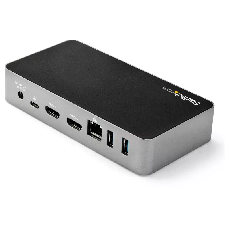 StarTech.com USB-C Dock - Dviejų monitorių 1080p HDMI nešiojamojo kompiuterio dokas - 65W maitinimo tiekimas - 1x USB-C, 3x USB-A, Ethernet - Dviejų vaizdo USB 3.1 Gen 1 Type-C dokas - Mac & Windows