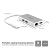 StarTech.com USB-C kelių prievadų adapteris – USB-C kelioninė stotelė su 4K HDMI, 60W maitinimo perdavimu, GbE, 2 prievadų USB-A 3.0 stotelė – nešiojamas mini USB-C dokas nešiojamam kompiuteriui – balta