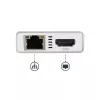 StarTech.com USB-C kelių prievadų adapteris – USB-C kelioninė stotelė su 4K HDMI, 60W maitinimo perdavimu, GbE, 2 prievadų USB-A 3.0 stotelė – nešiojamas mini USB-C dokas nešiojamam kompiuteriui – balta