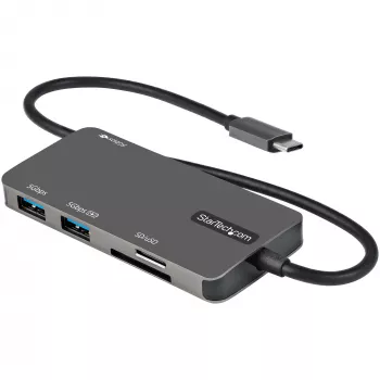 StarTech.com USB-C kelių prievadų adapteris - USB-C į 4K HDMI, 100W Power Delivery perdavimas, SD/MicroSD lizdas, 3 prievadų USB 3.0 šakotuvas - USB Type-C mini dokas - 12 colių (30 cm) ilgio pritvirtintas kabelis