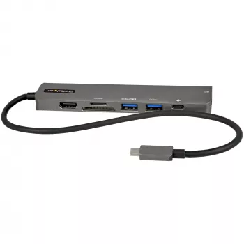 StarTech.com USB-C kelių prievadų adapterio stotelė, USB-C į 4K 60Hz HDMI, Gigabit Ethernet ir 100W nešiojamojo kompiuterio įkrovimas, skirta Macbook Pro / Air ir Windows