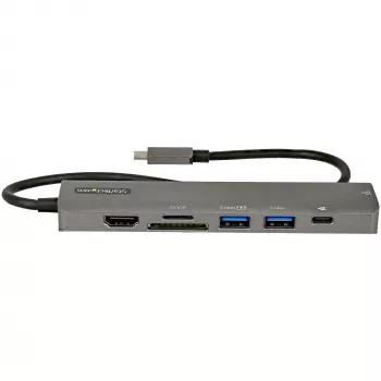 StarTech.com USB-C kelių prievadų adapterio stotelė, USB-C į 4K 60Hz HDMI, Gigabit Ethernet ir 100W nešiojamojo kompiuterio įkrovimas, skirta Macbook Pro / Air ir Windows