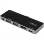 StarTech.com USB-C kelių prievadų adapteris – USB-C į 4K 60Hz HDMI 2.0, 100W Power Delivery, 3 prievadų USB 3.0 stotelė, garsas – USB-C mini dokas, nešiojamas USB Type-C kelioninis dokas