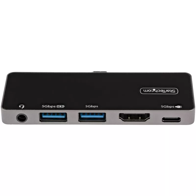 StarTech.com USB-C kelių prievadų adapteris – USB-C į 4K 60Hz HDMI 2.0, 100W Power Delivery, 3 prievadų USB 3.0 stotelė, garsas – USB-C mini dokas, nešiojamas USB Type-C kelioninis dokas