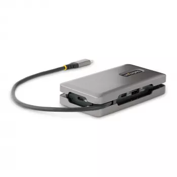 StarTech.com USB-C kelių prievadų adapteris - 4K 60Hz HDMI/DP - 3 prievadų USB centras - 100W Power Delivery perdavimas - GbE - kelioninis mini dokas su įkrovimu - 30 cm apvyniojamas laidas