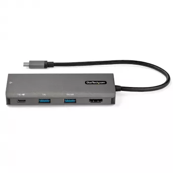 StarTech.com USB-C kelių prievadų adapteris - 10Gbps USB Type-C mini dokas su 4K 30Hz HDMI - 100W Power Delivery perdavimu - 3 prievadų USB šakotuvas, GbE - USB 3.1/3.2 Gen 2 nešiojamojo kompiuterio dokas - 10 colių kabelis