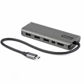 StarTech.com USB-C kelių prievadų adapteris – USB-C į HDMI arba Mini DisplayPort 4K 60Hz, 100W Power Delivery pravedimas, 4 prievadų 10Gbps USB šakotuvas – USB Type-C mini dokas su 30 cm kabeliu