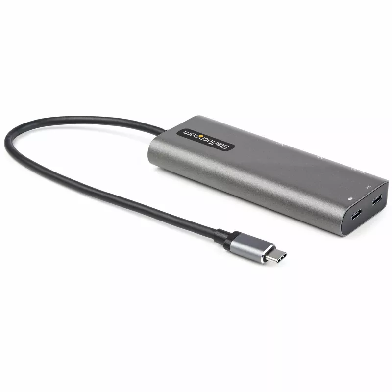 StarTech.com USB-C kelių prievadų adapteris – USB-C į HDMI arba Mini DisplayPort 4K 60Hz, 100W Power Delivery pravedimas, 4 prievadų 10Gbps USB šakotuvas – USB Type-C mini dokas su 30 cm kabeliu