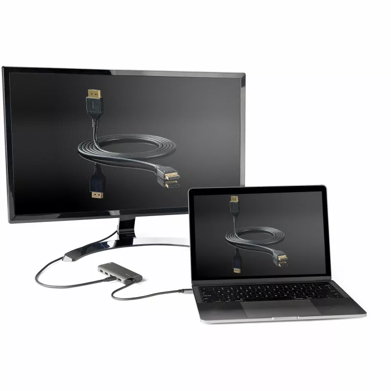 StarTech.com USB-C kelių prievadų adapteris – USB-C į HDMI arba Mini DisplayPort 4K 60Hz, 100W Power Delivery pravedimas, 4 prievadų 10Gbps USB šakotuvas – USB Type-C mini dokas su 30 cm kabeliu