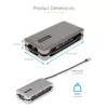 StarTech.com USB-C kelių prievadų adapteris – HDMI/VGA – 4K 60Hz – 3 prievadų USB šakotuvas – 100W Power Delivery perdavimas – GbE – kelioninis mini dokas su įkrovimu – 1ft/30cm apvyniojamas kabelis