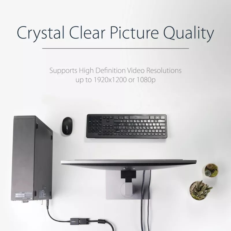 StarTech.com DisplayPort į VGA adapteris - aktyvus DP į VGA keitiklis - 1080p vaizdas - DisplayPort sertifikuotas - DP/DP++ šaltinis prie VGA monitoriaus laido adapteris - fiksuojanti DP jungtis