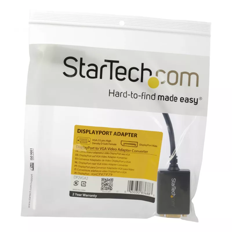 StarTech.com DisplayPort į VGA adapteris - aktyvus DP į VGA keitiklis - 1080p vaizdas - DisplayPort sertifikuotas - DP/DP++ šaltinis prie VGA monitoriaus laido adapteris - fiksuojanti DP jungtis