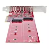StarTech.com DUAL-M2-PCIE-CARD-B – Dvigubas M.2 PCIe SSD adapteris, PCIe x8 / x16 į du NVMe arba AHCI M.2 SSD, PCI Express 4.0, 7,8 GB/s vienam diskui, reikalinga bifurkacija