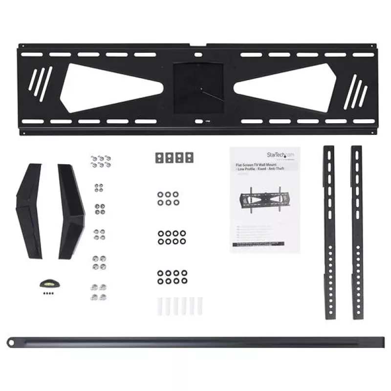 StarTech.com FPWFXBAT žemo profilio fiksuotas televizoriaus sieninis laikiklis, 94–190,5 cm (37–75 colių), iki 40 kg, apsauga nuo vagysčių, VESA, plastikas/plienas, juodas