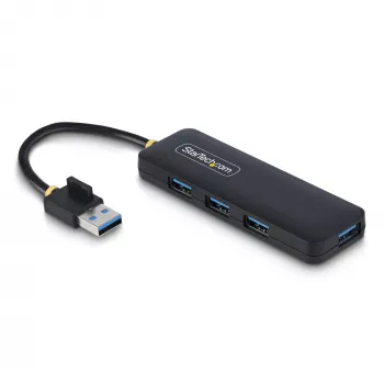 StarTech.com 4 prievadų USB-A šakotuvas, 5 Gbps, maitinamas iš magistralės, kompaktiškas kelioninis USB 3.0 skirstytuvas, apsauga nuo perkrovos (OCP)