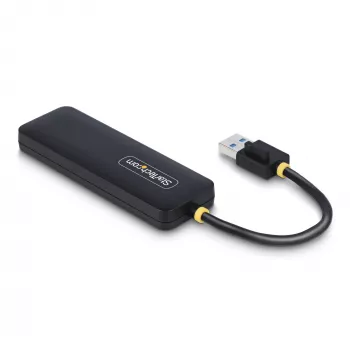StarTech.com 4 prievadų USB-A šakotuvas, 5 Gbps, maitinamas iš magistralės, kompaktiškas kelioninis USB 3.0 skirstytuvas, apsauga nuo perkrovos (OCP)