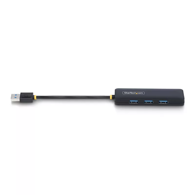 StarTech.com 4 prievadų USB-A šakotuvas, 5 Gbps, maitinamas iš magistralės, kompaktiškas kelioninis USB 3.0 skirstytuvas, apsauga nuo perkrovos (OCP)