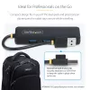 StarTech.com 4 prievadų USB-A šakotuvas, 5 Gbps, maitinamas iš magistralės, kompaktiškas kelioninis USB 3.0 skirstytuvas, apsauga nuo perkrovos (OCP)