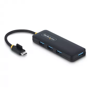 StarTech.com 4 prievadų USB-C šakotuvas, 5Gbps, USB-C į 4x USB-A, maitinamas iš magistralės, mažas kelioninis mini šakotuvas, kelių prievadų USB 3.0 skirstytuvas, nešiojamas šakotuvas, apsauga nuo perkrovos