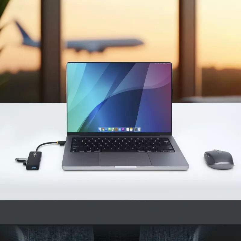 StarTech.com 4 prievadų USB-C šakotuvas, 5Gbps, USB-C į 4x USB-A, maitinamas iš magistralės, mažas kelioninis mini šakotuvas, kelių prievadų USB 3.0 skirstytuvas, nešiojamas šakotuvas, apsauga nuo perkrovos
