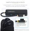 StarTech.com 4 prievadų USB-C šakotuvas, 5Gbps, USB-C į 4x USB-A, maitinamas iš magistralės, mažas kelioninis mini šakotuvas, kelių prievadų USB 3.0 skirstytuvas, nešiojamas šakotuvas, apsauga nuo perkrovos