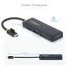 StarTech.com 4 prievadų USB-C šakotuvas, 5Gbps, USB-C į 4x USB-A, maitinamas iš magistralės, mažas kelioninis mini šakotuvas, kelių prievadų USB 3.0 skirstytuvas, nešiojamas šakotuvas, apsauga nuo perkrovos