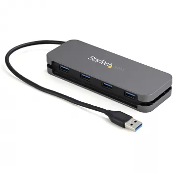 StarTech.com 4 prievadų USB 3.0 šakotuvas - USB-A į 4x USB-A - SuperSpeed 5Gbps nešiojamas USB 3.2 Gen 1 Type-A šakotuvas - maitinamas iš USB magistralės - nešiojamojo / stalinio kompiuterio USB šakotuvas su ilgu 28 cm kabeliu ir kabelio tvarkymu