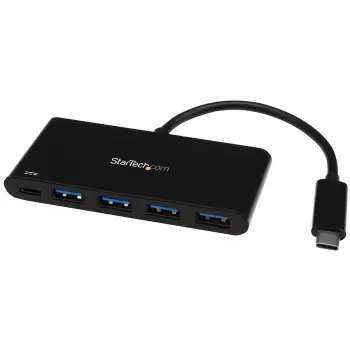StarTech.com 4 prievadų USB-C stotelė su 4 USB-A prievadais (USB 3.0 SuperSpeed 5Gbps) – 60W Power Delivery praėjimo įkrovimas – USB 3.2 Gen 1 nešiojamojo kompiuterio adapteris – MacBook, Dell