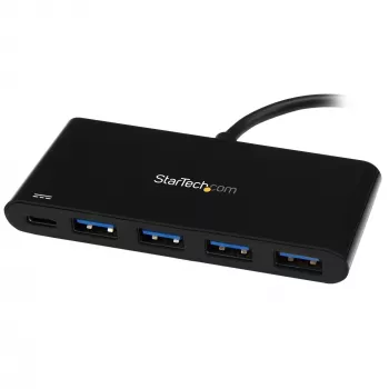 StarTech.com 4 prievadų USB-C stotelė su 4 USB-A prievadais (USB 3.0 SuperSpeed 5Gbps) – 60W Power Delivery praėjimo įkrovimas – USB 3.2 Gen 1 nešiojamojo kompiuterio adapteris – MacBook, Dell