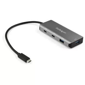 StarTech.com 4 prievadų USB-C centras su 2x USB-A ir 2x USB-C – SuperSpeed 10Gbps USB 3.2 Gen 2 centras – maitinamas iš USB magistralės – nešiojamas USB-C į USB adapteris – aliuminis – 25 cm laidas