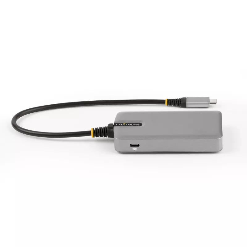 StarTech.com 4 prievadų USB-C šakotuvas su USB-C DP Alt režimo vaizdo išvestimi 4K 60Hz – 3x USB-A, 1x USB Type-C, 100W Power Delivery perdavimas, USB 3.2 10Gbps, 30 cm kabelis, nešiojamas USB šakotuvas