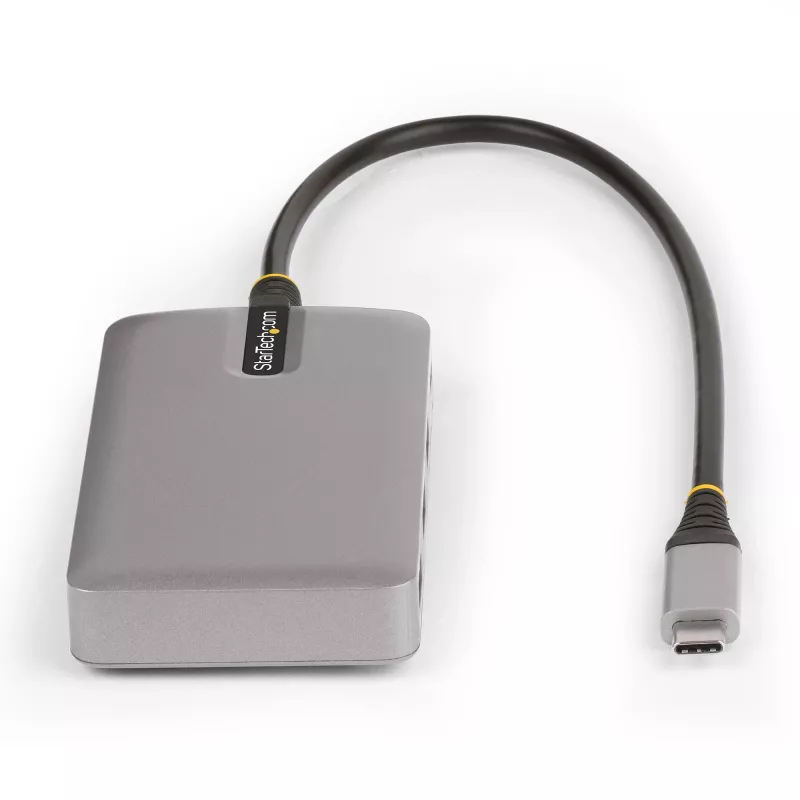 StarTech.com 4 prievadų USB-C šakotuvas su USB-C DP Alt režimo vaizdo išvestimi 4K 60Hz – 3x USB-A, 1x USB Type-C, 100W Power Delivery perdavimas, USB 3.2 10Gbps, 30 cm kabelis, nešiojamas USB šakotuvas