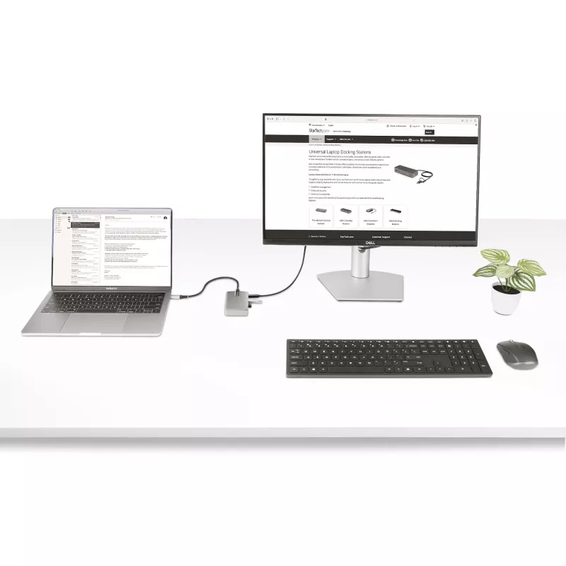StarTech.com 4 prievadų USB-C šakotuvas su USB-C DP Alt režimo vaizdo išvestimi 4K 60Hz – 3x USB-A, 1x USB Type-C, 100W Power Delivery perdavimas, USB 3.2 10Gbps, 30 cm kabelis, nešiojamas USB šakotuvas