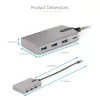 StarTech.com 4 prievadų USB-C šakotuvas su USB-C DP Alt režimo vaizdo išvestimi 4K 60Hz – 3x USB-A, 1x USB Type-C, 100W Power Delivery perdavimas, USB 3.2 10Gbps, 30 cm kabelis, nešiojamas USB šakotuvas