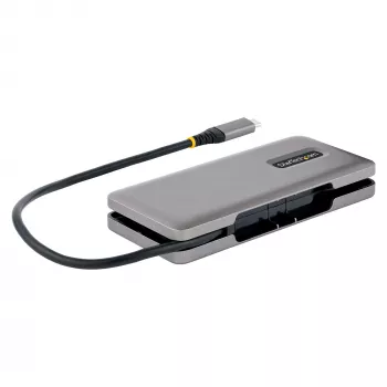 StarTech.com 4 prievadų USB-C šakotuvas, 4x USB-C, USB 3.2 Gen 2 (10Gbps) – nešiojamas USB-C šakotuvas su 100W Power Delivery perdavimu, 32 cm įmontuotu kabeliu