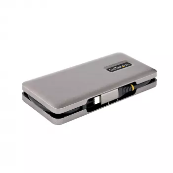 StarTech.com 4 prievadų USB-C šakotuvas, 4x USB-C, USB 3.2 Gen 2 (10Gbps) – nešiojamas USB-C šakotuvas su 100W Power Delivery perdavimu, 32 cm įmontuotu kabeliu
