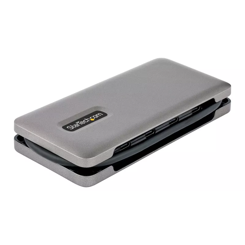 StarTech.com 4 prievadų USB-C šakotuvas, 4x USB-C, USB 3.2 Gen 2 (10Gbps) – nešiojamas USB-C šakotuvas su 100W Power Delivery perdavimu, 32 cm įmontuotu kabeliu