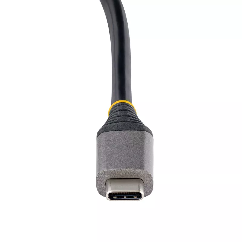 StarTech.com 4 prievadų USB-C šakotuvas, 4x USB-C, USB 3.2 Gen 2 (10Gbps) – nešiojamas USB-C šakotuvas su 100W Power Delivery perdavimu, 32 cm įmontuotu kabeliu