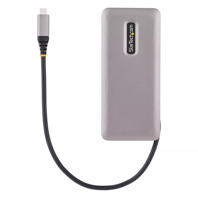 StarTech.com 4 prievadų USB-C šakotuvas, 4x USB-C, USB 3.2 Gen 2 (10Gbps) – nešiojamas USB-C šakotuvas su 100W Power Delivery perdavimu, 32 cm įmontuotu kabeliu