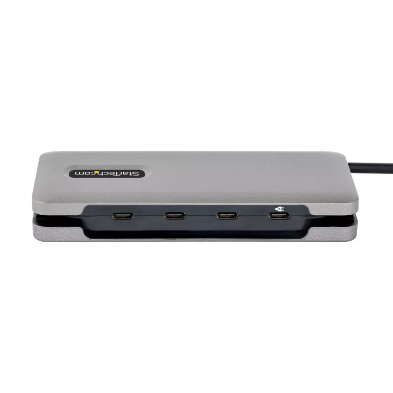 StarTech.com 4 prievadų USB-C šakotuvas, 4x USB-C, USB 3.2 Gen 2 (10Gbps) – nešiojamas USB-C šakotuvas su 100W Power Delivery perdavimu, 32 cm įmontuotu kabeliu