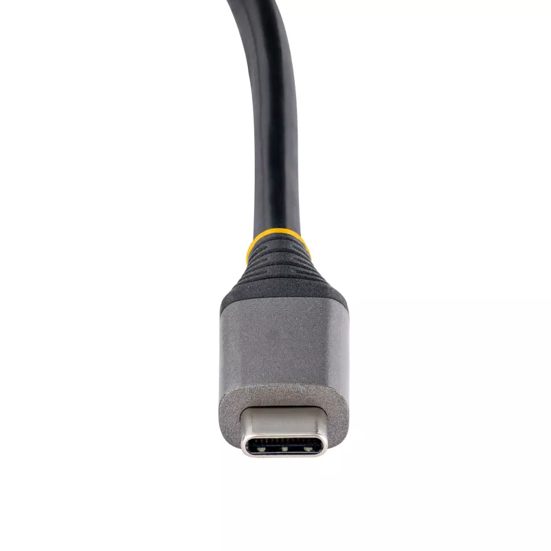 StarTech.com 4 prievadų USB-C šakotuvas, 4x USB-C, USB 3.2 Gen 2 (10Gbps) – nešiojamas USB-C šakotuvas su 100W Power Delivery perdavimu, 32 cm įmontuotu kabeliu