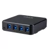 StarTech.com 4 į 4 USB 3.0 išorinių įrenginių perjungimo jungiklis, 5 Gbit/s, Micro-USB Type-B, juodas, plastikinis, CE, FCC, REACH, 0 - 40 °C
