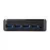 StarTech.com 4 į 4 USB 3.0 išorinių įrenginių perjungimo jungiklis, 5 Gbit/s, Micro-USB Type-B, juodas, plastikinis, CE, FCC, REACH, 0 - 40 °C